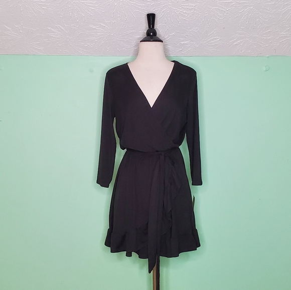 NWT Lily Rose Ruffle Trim Wrap Dress - Picture 4 of 9